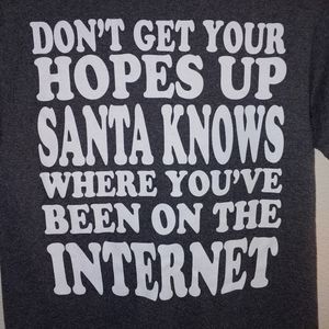 Funny christmas shirt Santa knows gray Unisex smal